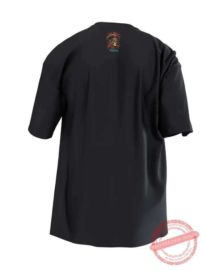 T3P Live Like a Pirate 2 Sided and Arm Tag T-shirt Back