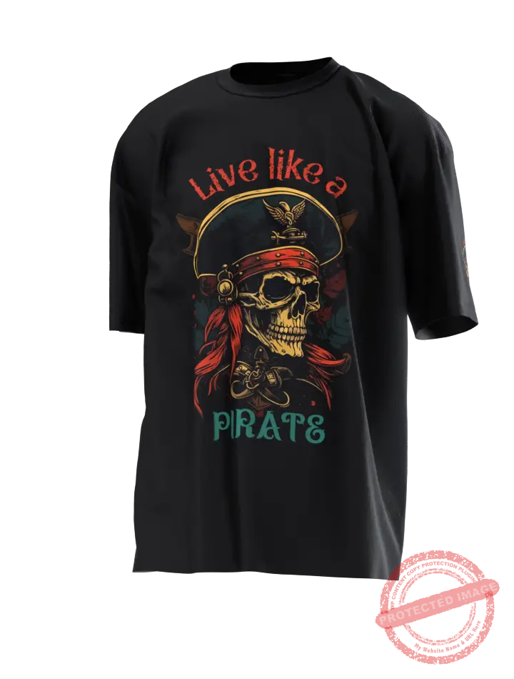 T3P Live Like a Pirate 2 Sided and Arm Tag T-shirt Front