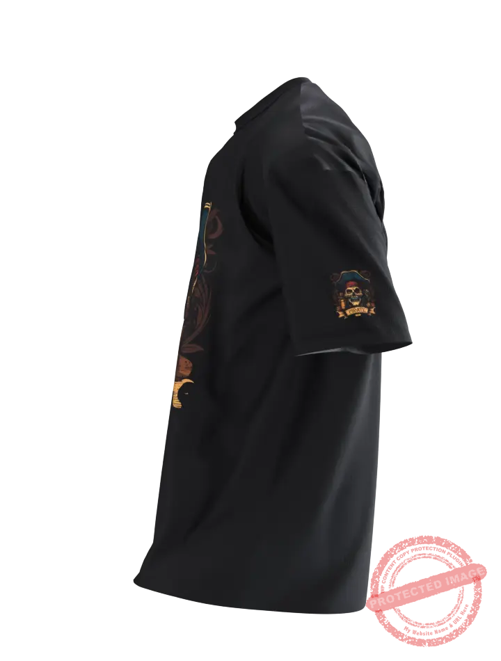 T3P Pirate Skull 2 Sided and Arm Print T-shirt Side