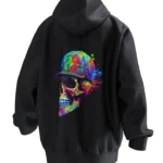 Fluorescent Skull Cap Hoodie T3P Back