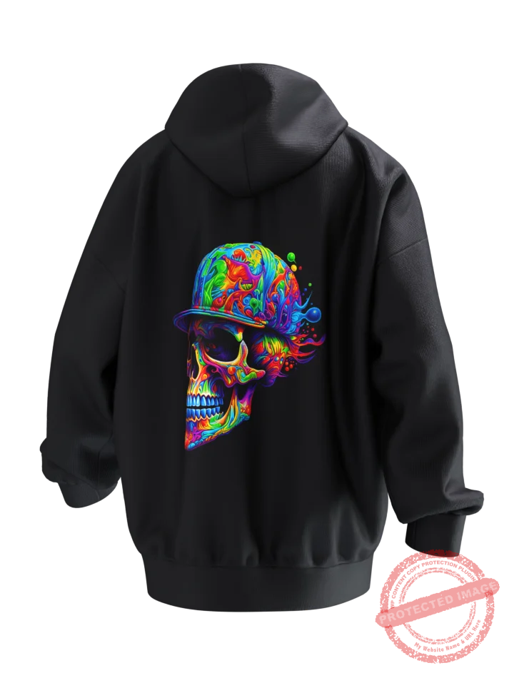 Fluorescent Skull Cap Hoodie T3P Back