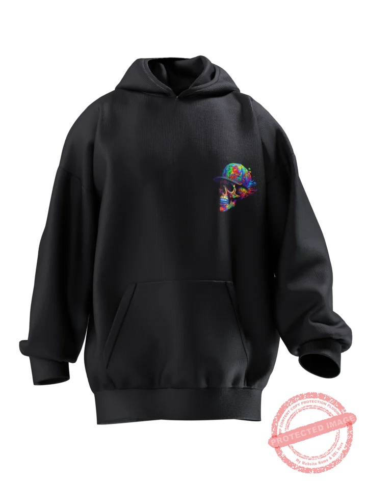 Fluorescent Skull Cap Hoodie T3P Front