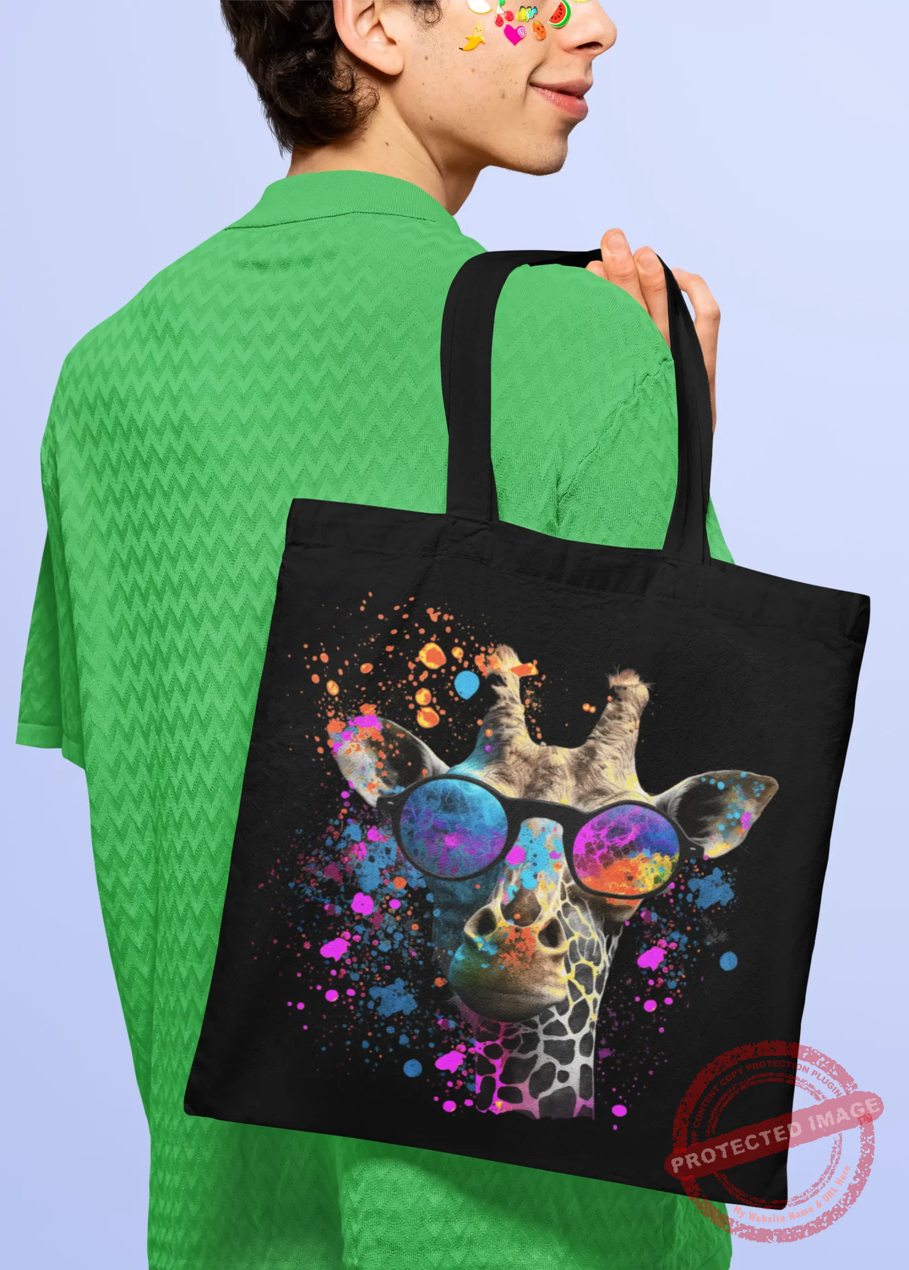 T3P Fluorescent Giraffe Tote Bag T3P Fluorescent Giraffe Tote Bag
