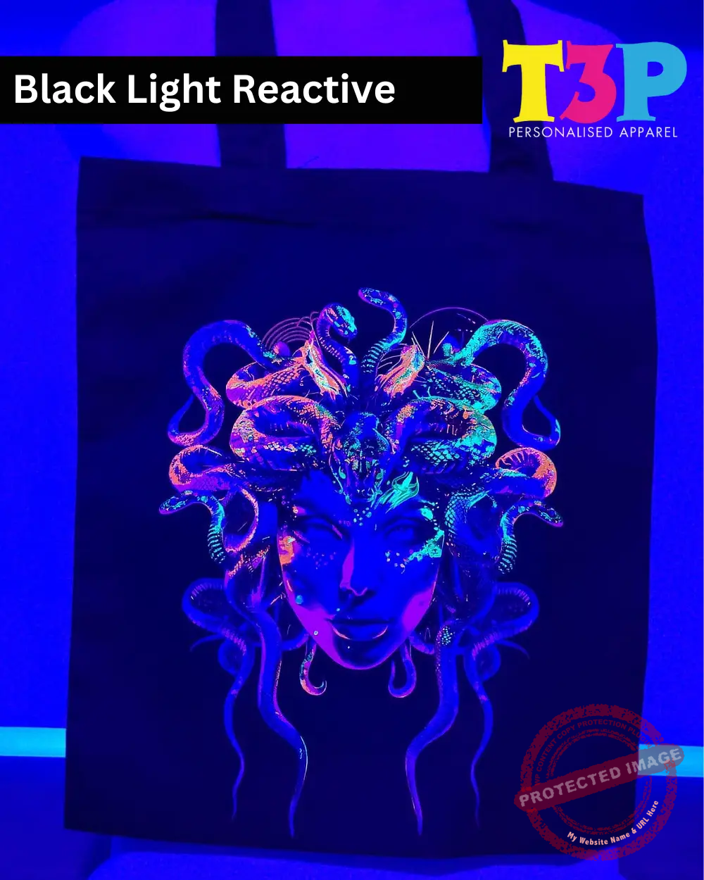 T3P - Fluorescent Medusa Cap Bag Black Light