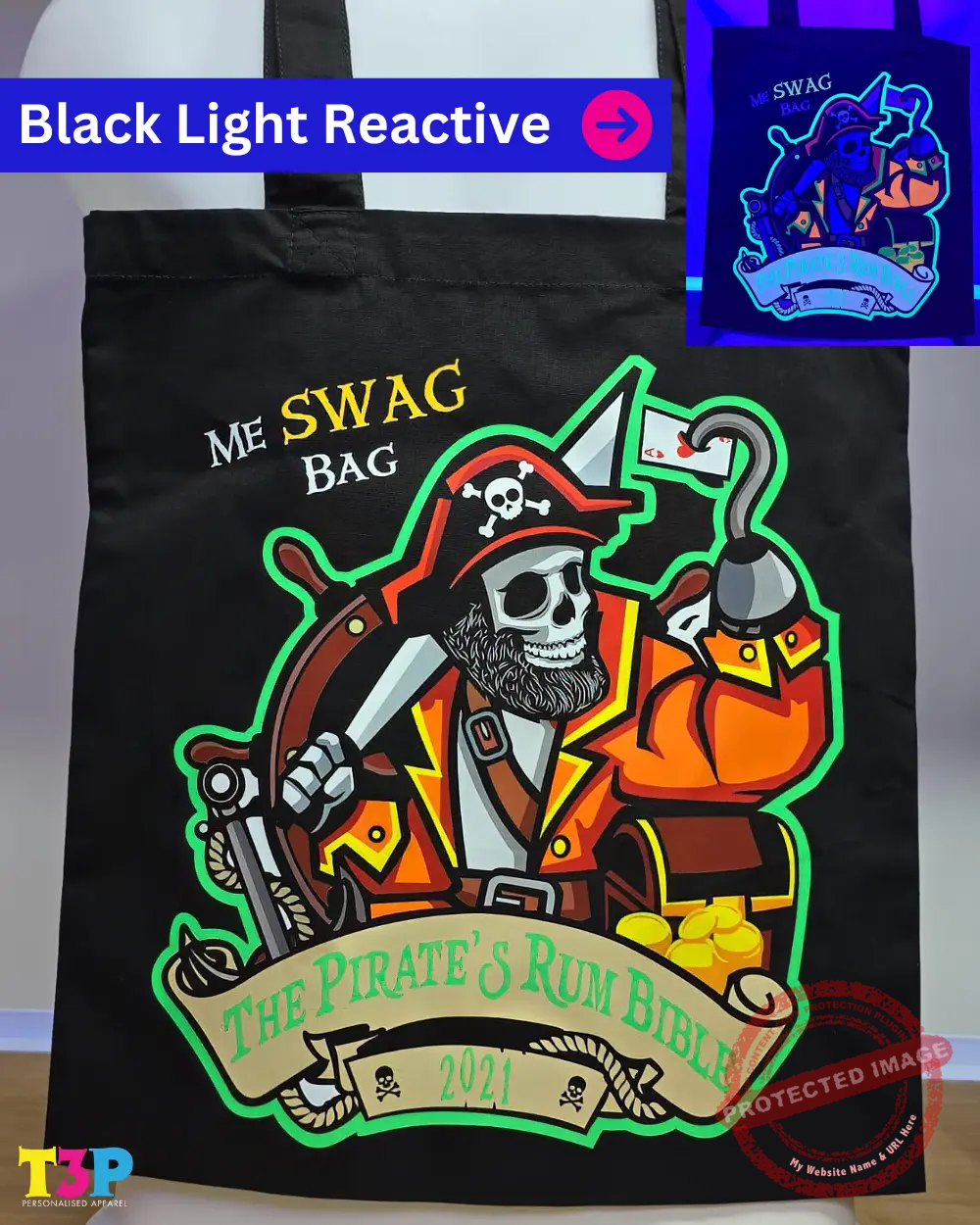 T3P - Fluorescent Pirate Rum Bible Bag